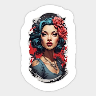 Pin Up Modern Art Sticker